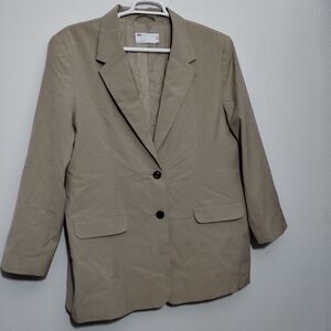 ASOS Design Beige Single-breasted Blazer Perfect Jacket Women's 14 Academia